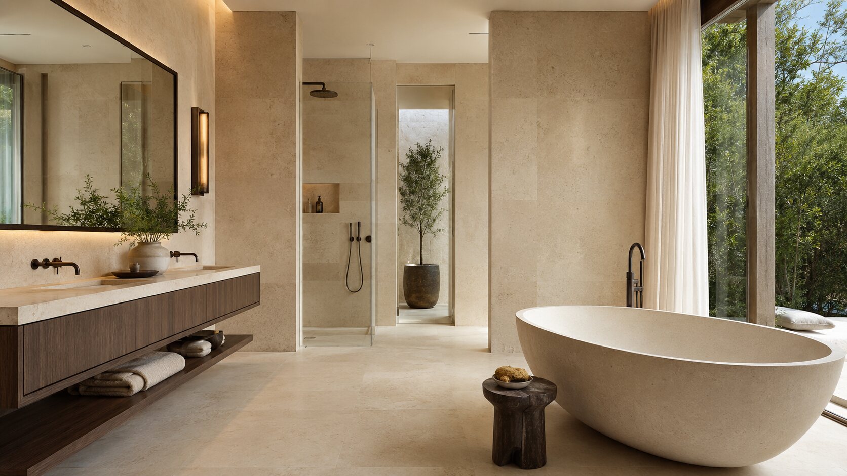 Bathroom materials and architectural finishes