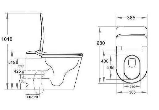 LF731 technical dimension drawing; 680 × 385 × 515 mm